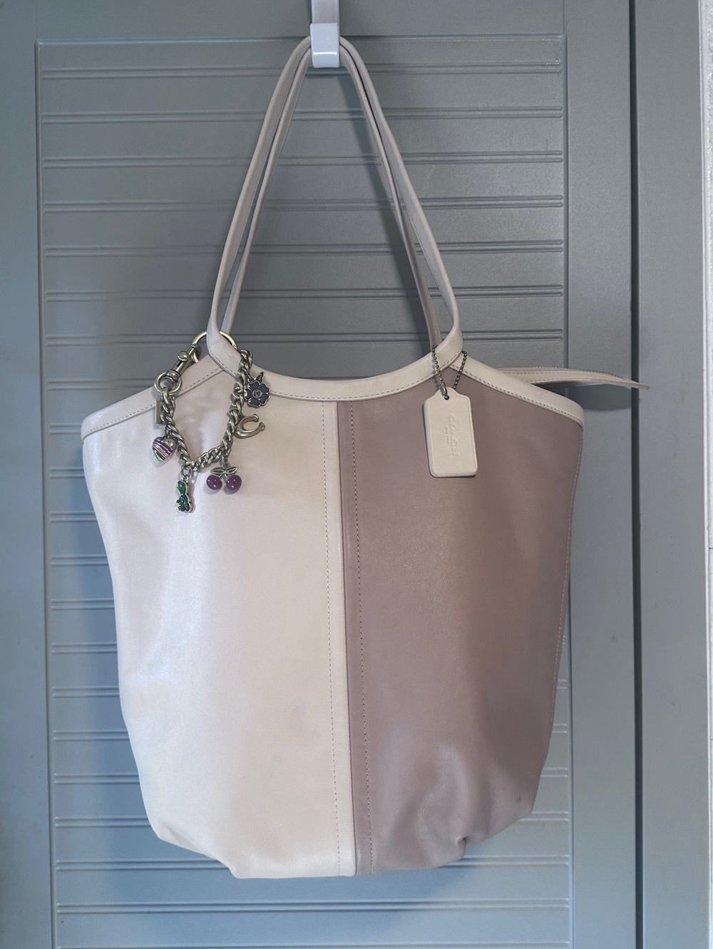 Coach Bea Color Block Chalk & Beechwood Shoulder Bag LIKE NEW MSRP: $298